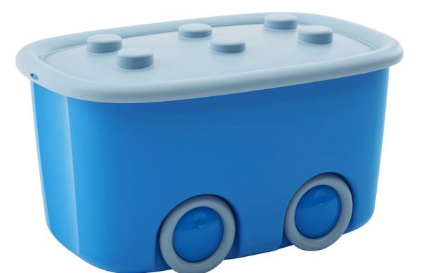 CONTENITORE GIOCHI FUNNY BOX AZZURRO