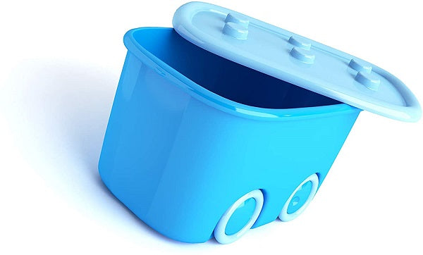 CONTENITORE GIOCHI FUNNY BOX AZZURRO