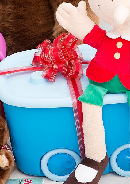 CONTENITORE GIOCHI FUNNY BOX AZZURRO