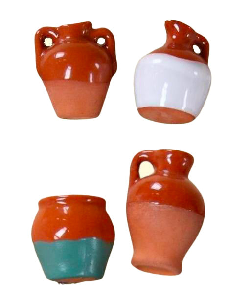 Set 2 Anfore Smaltate decorative per presepe e ambientazioni tradizionali italiane - DeMatteis.it