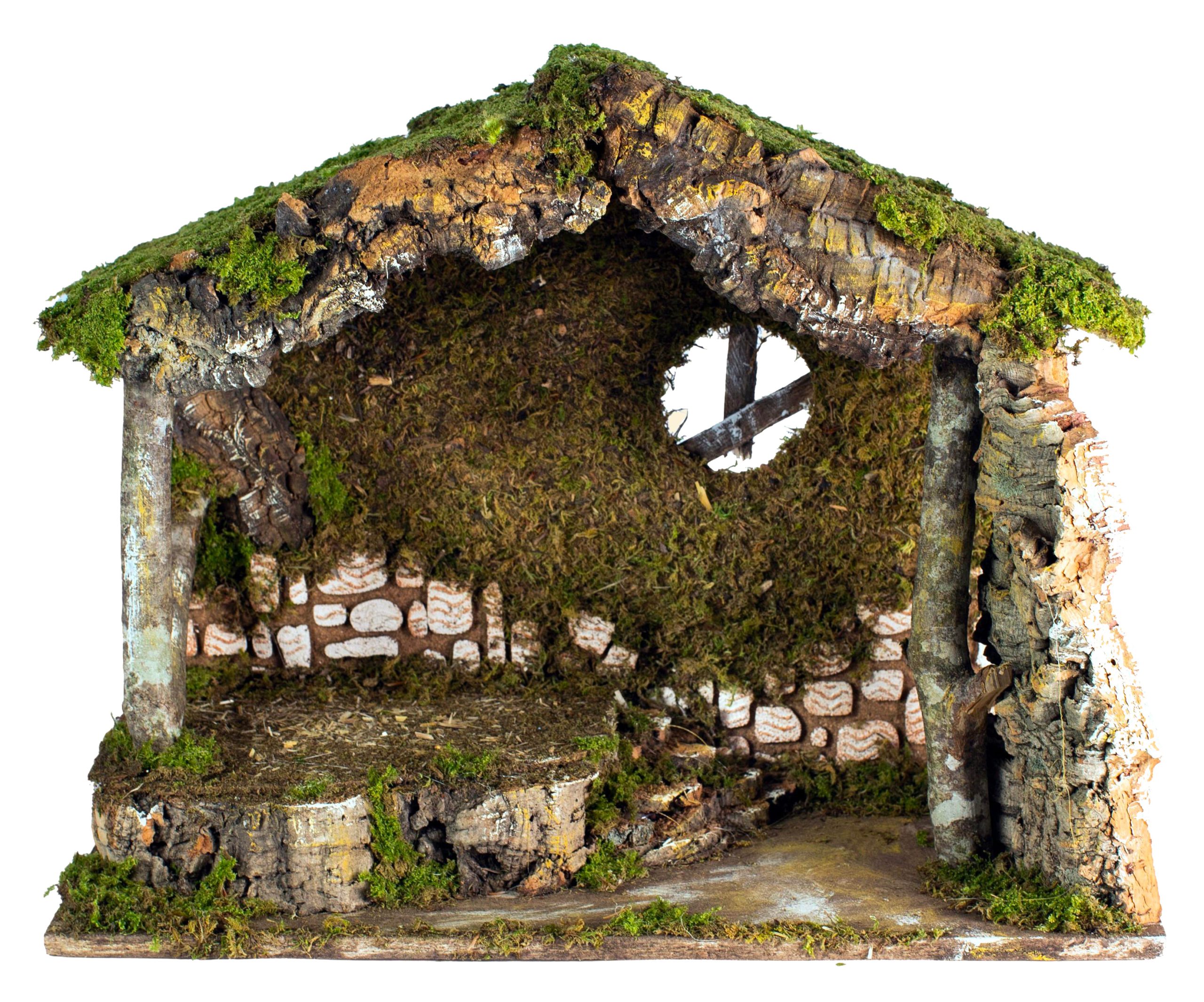 Capanna Presepe Con Luce illuminata per presepe natalizio dimensioni 50 x 23 x 28 cm Rossi Rosa - DeMatteis.it