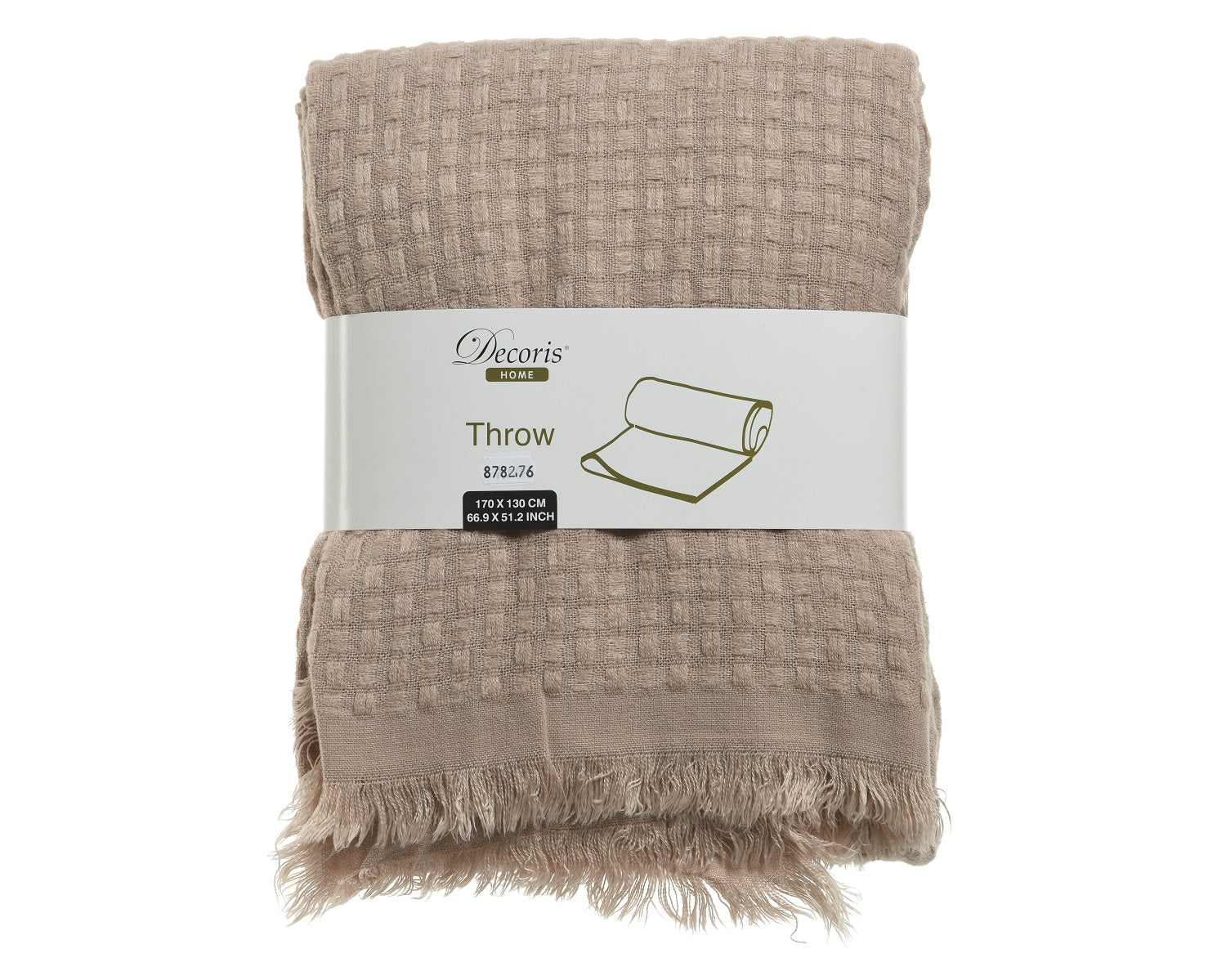 Plaid Con Frange Blush Pink