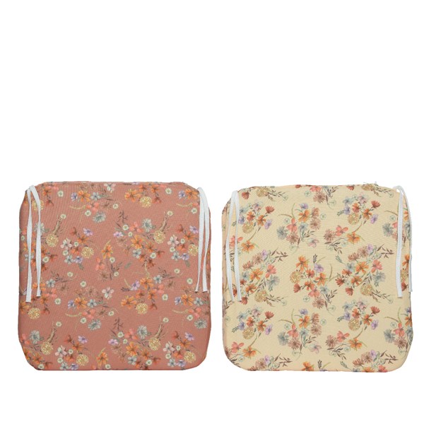 Cuscino Da Esterno Decoro Fiori Con Lacci 42X42 Cm