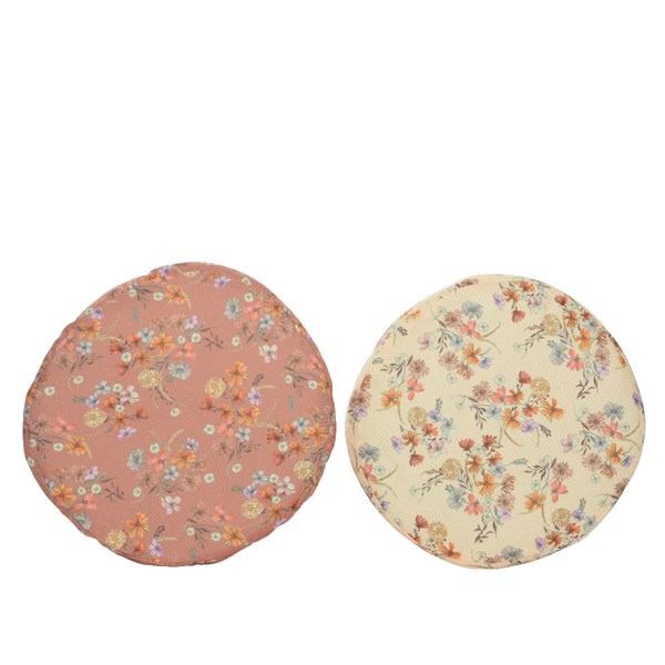 Cuscino Da Esterno Tondo Decoro Fiori D 38X5 Cm 1 Pz