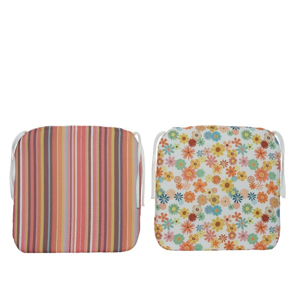 Cuscino Da Esterno Colorato Con Lacci 42X42X5 Cm