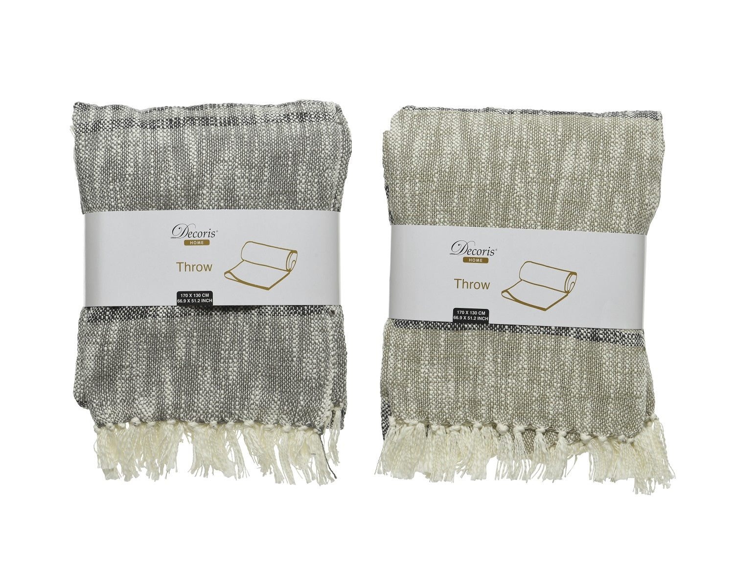 Plaid Grigio Beige 170X130 Cm 1 Pezzo