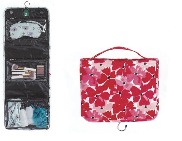 Borsa Da Viaggio Portatrucchi Fiori Rossi