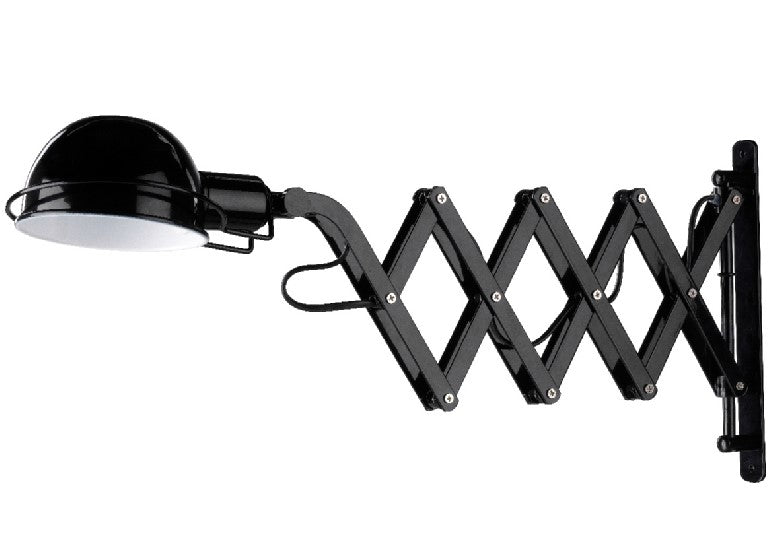 Lampada A Fisarmonica Nera 85X14X26. This product is a black accordion-style lamp measuring 85 x 14 x 26 cm. It has an accordion-like design that allows the lamp to be adjusted in height and shape., Dematteis.it