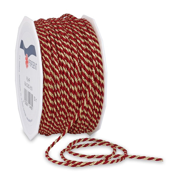 Nastro Ruhr Bordeaux Gold cordoncino decorativo 2 mm x 50 ml per fili e catene artigianali - DeMatteis.it