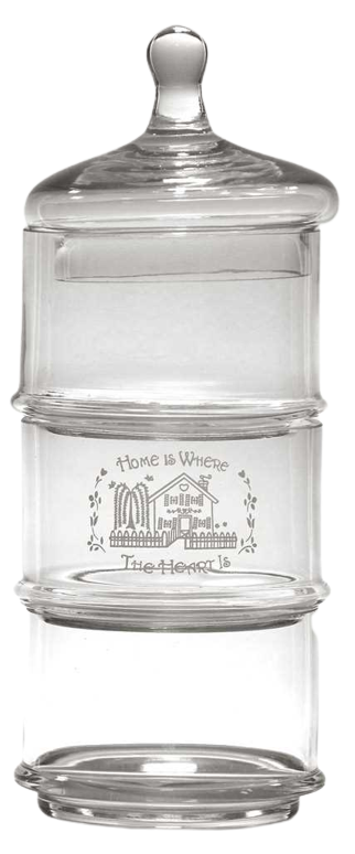 Barattolo Vetro Tre Comparti D 12X25 Cm