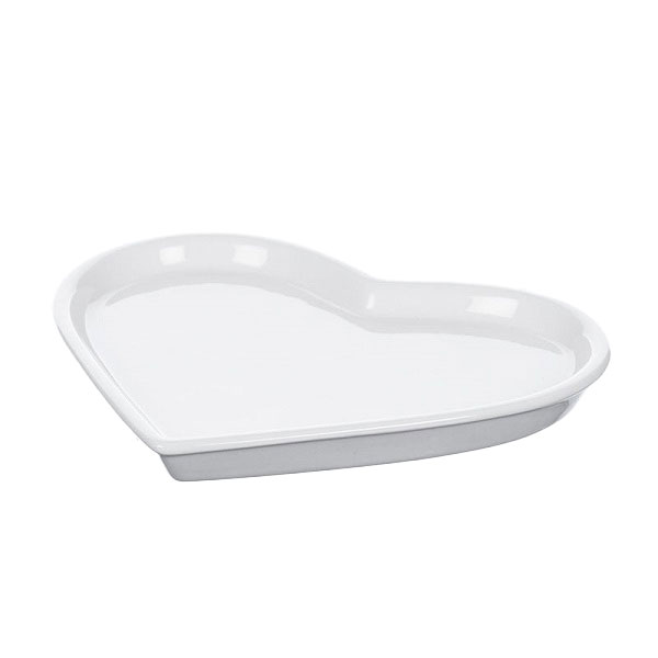 Piatto Porcellana Bianco Heart 16X13X1 Cm
