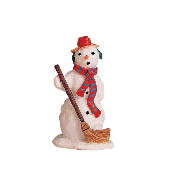 Mister Snowman Lemax figura decorativa pupazzo di neve per villaggio natalizio con scopa - DeMatteis.it