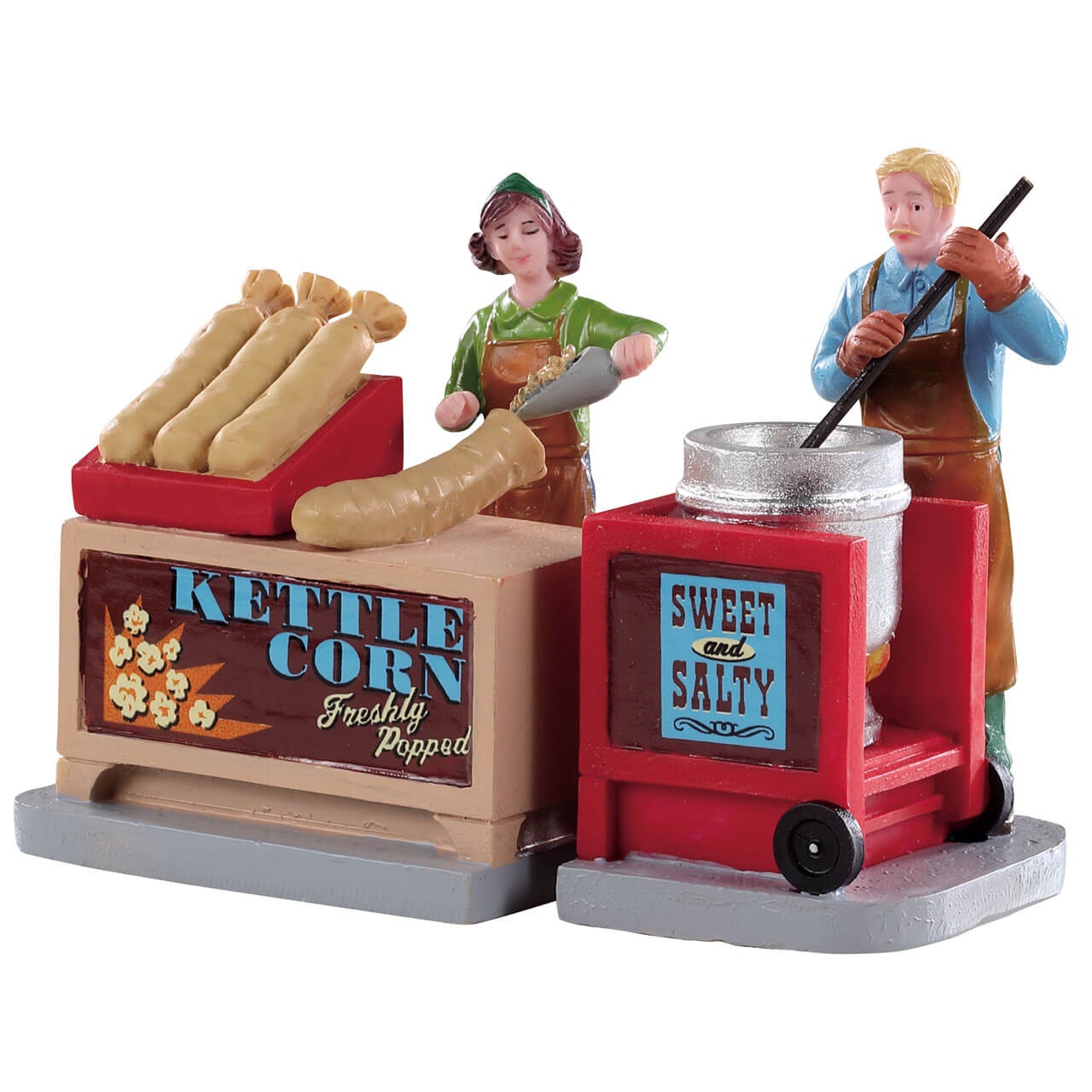 Kettle Corn Stand Set Of2 Lemax decorazione natalizia miniatura per villaggio di Natale con bancarelle pop corn - DeMatteis.it