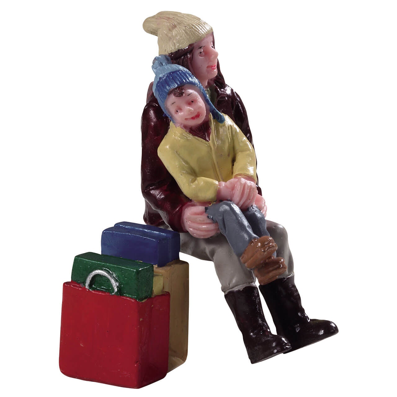 Christmas Shopping Break Set Of 2 Lemax figurina decorativa per villaggio natalizio con personaggi e borse della spesa - DeMatteis.it