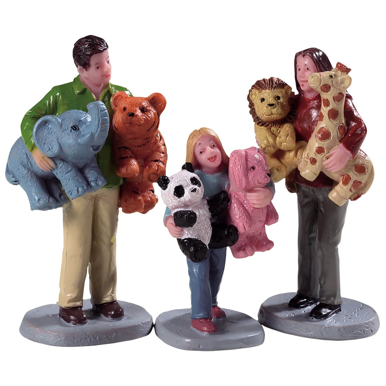 Prize Winners Set Of 3 Lemax figurine decorative per villaggio natalizio con personaggi e peluche - DeMatteis.it