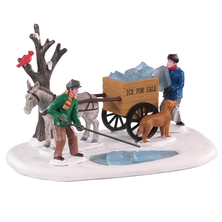 Ice Rakers Lemax decorazione natalizia per villaggio con personaggi e carrello del ghiaccio - DeMatteis.it