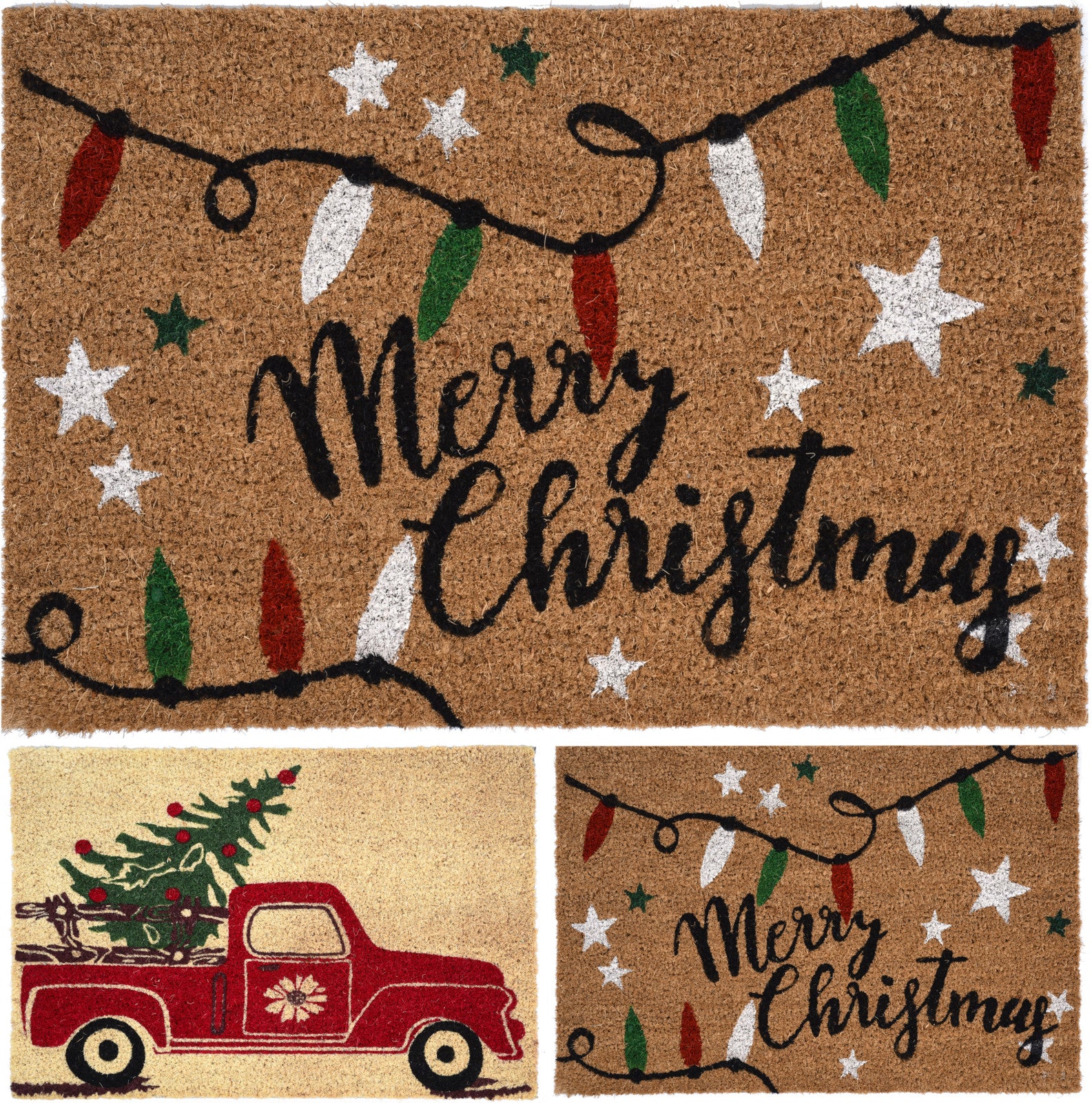 Zerbino natalizio per ingresso dimensioni 39 x 59 cm decorato con scritta Merry Christmas - DeMatteis.it