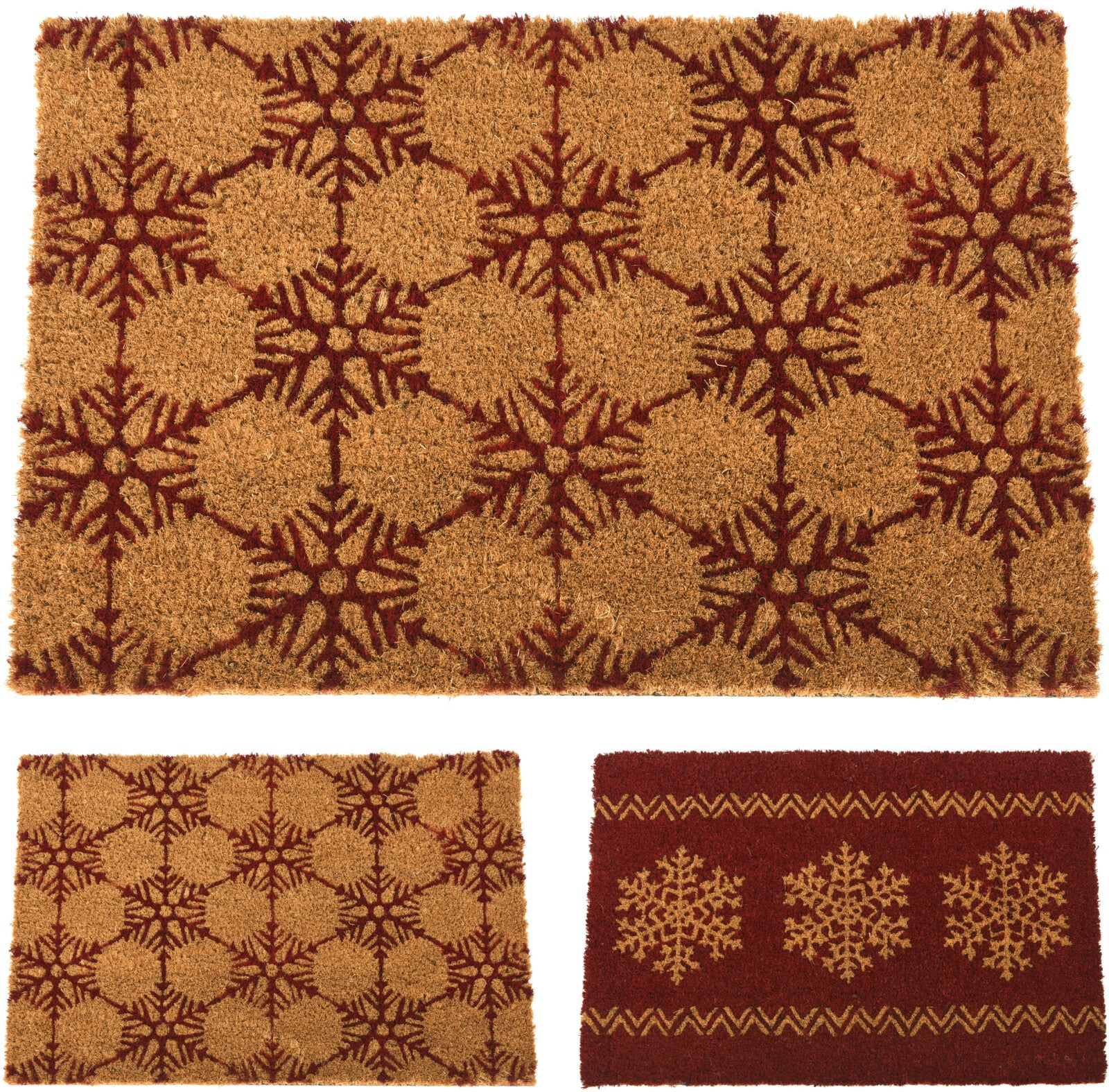 Zerbino Natalizio 39 x 59 cm per ingresso con motivi a fiocchi di neve - DeMatteis.it