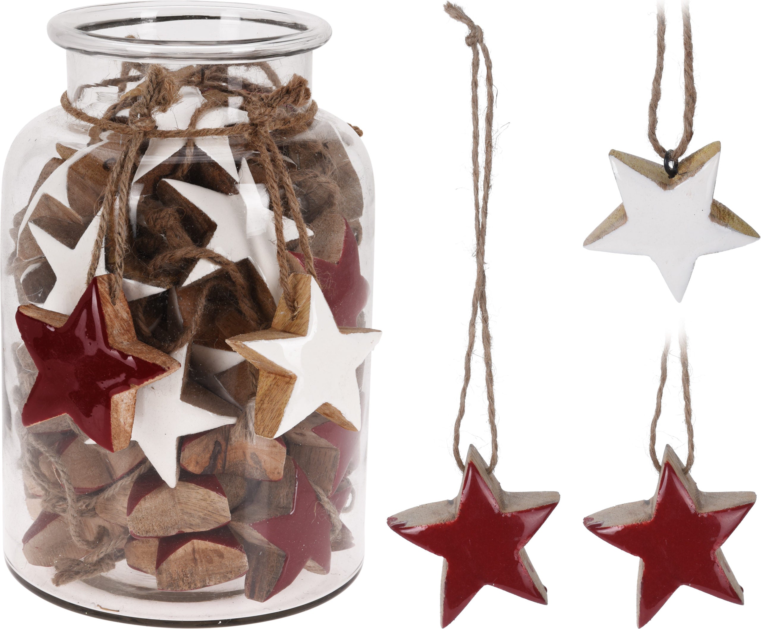 Pendente stella in legno da 6 cm per decorazioni natalizie e ornamenti - DeMatteis.it