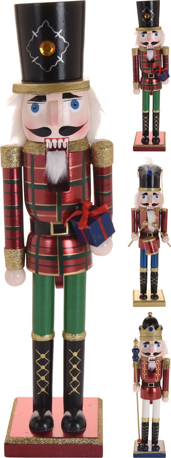 Schiaccianoci in legno da 50 cm decorazione natalizia tradizionale con soldatino - DeMatteis.it