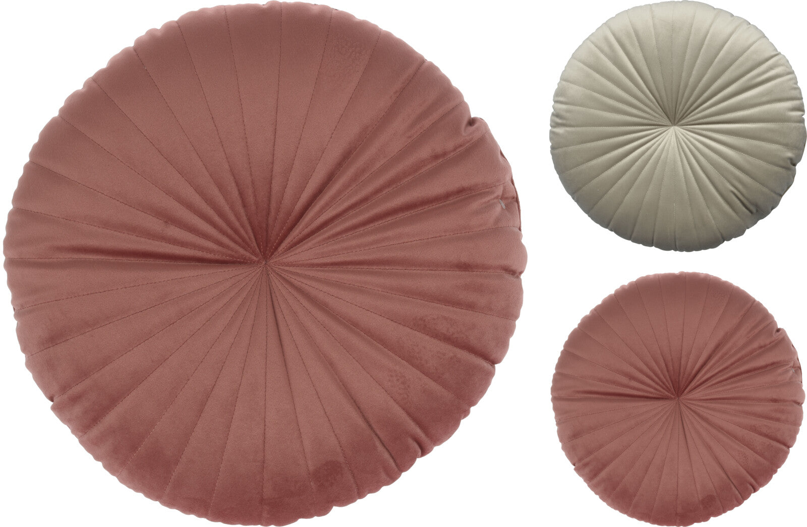 Cuscino Velluto Tondo D 40 Cm 1 Pezzo 3 Colori Assortiti