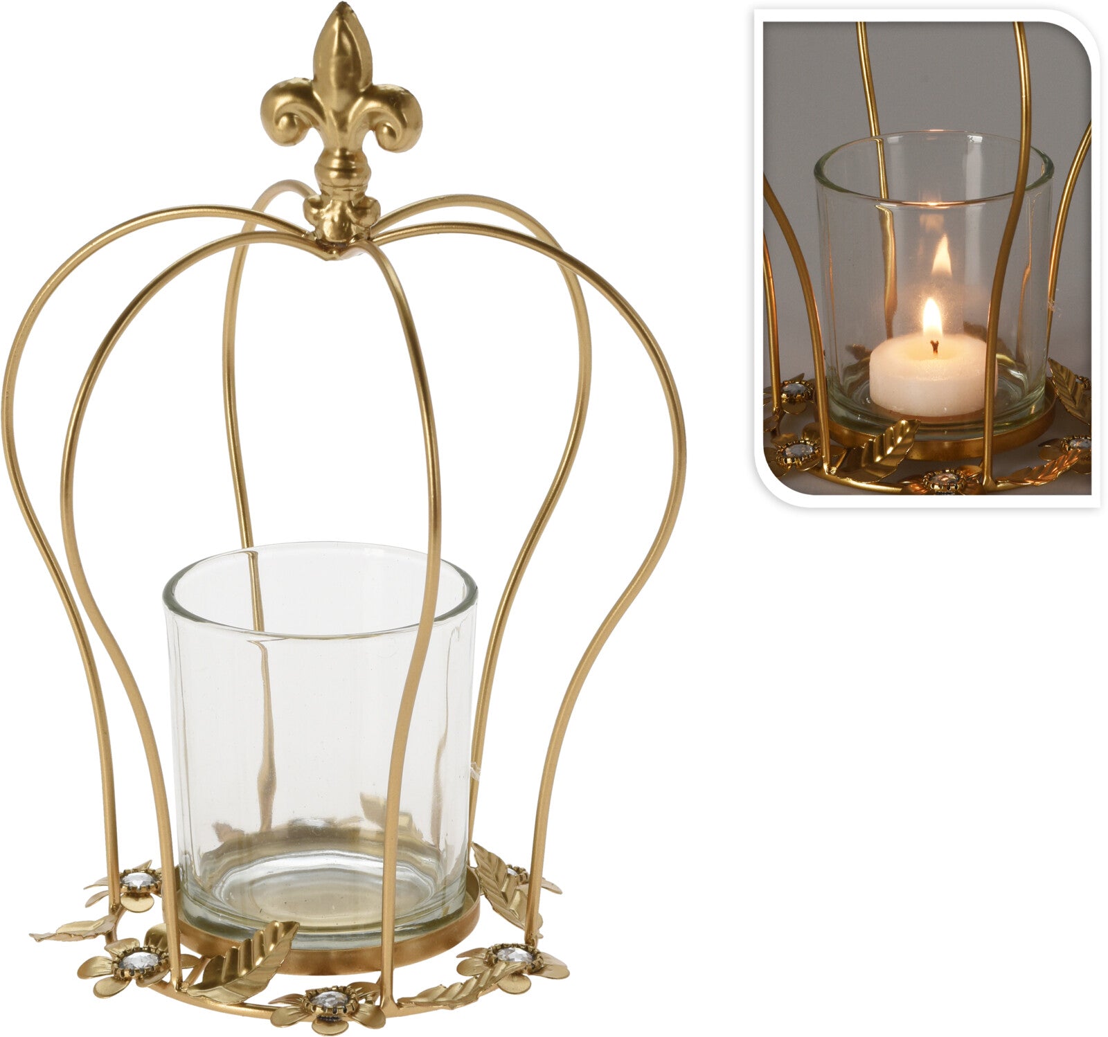 Portacandela Corona Finitura Oro