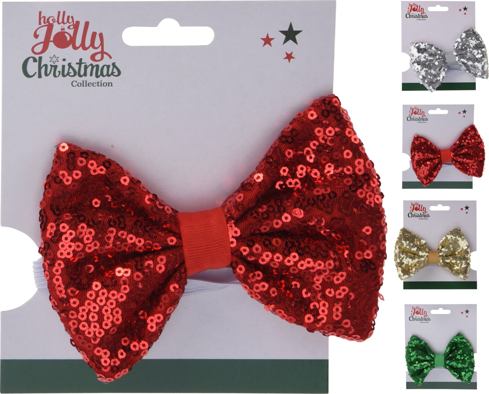 Papillon con paillettes Holly Jolly Christmas Collection 11 x 8 cm accessorio decorativo natalizio - DeMatteis.it