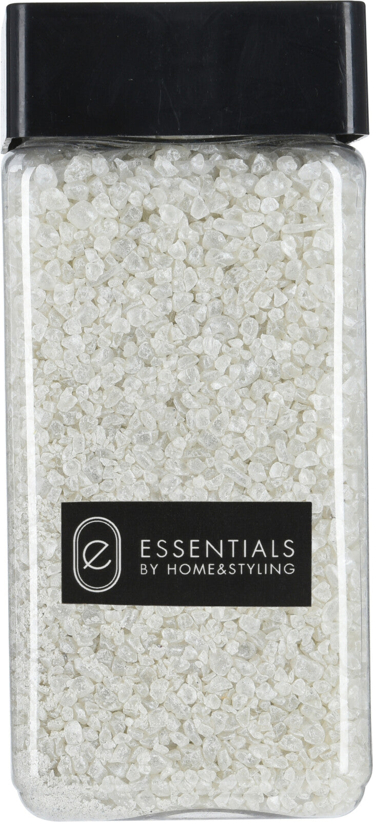 Pietre Decorative Bianche Essentials per arredamento e decorazione d'interni in contenitore trasparente - DeMatteis.it