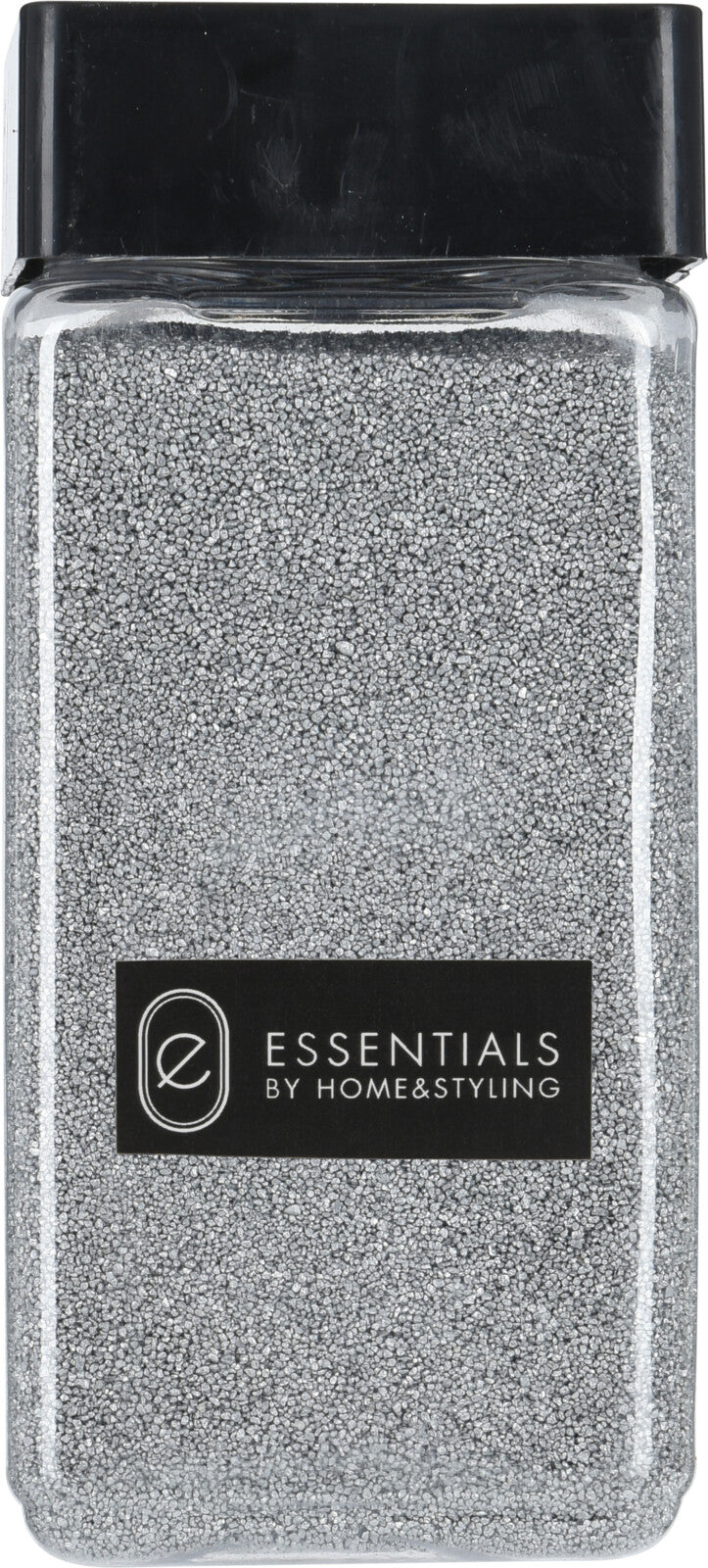 Sabbia Decorativa Argento Essentials per decorazioni e allestimenti creativi in barattolo trasparente - DeMatteis.it