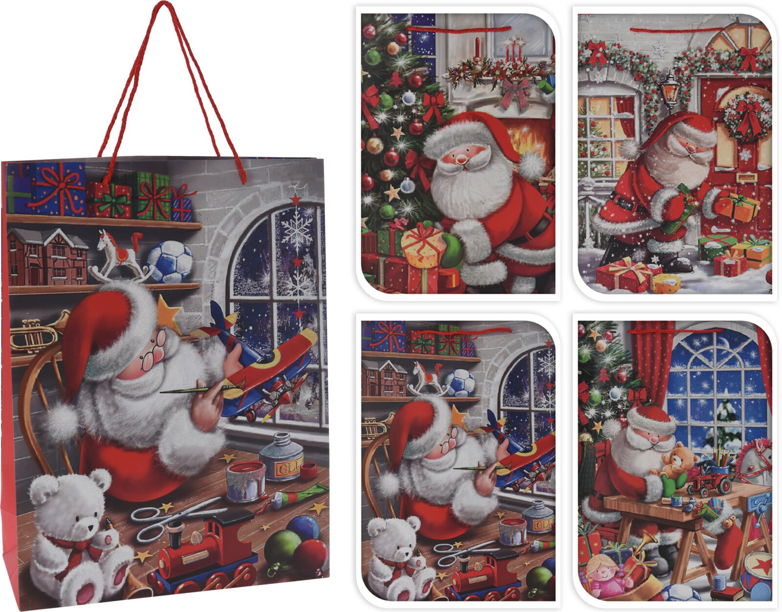 Borsa regalo natalizia 30x40 cm con manici per confezionamento doni natalizi - DeMatteis.it