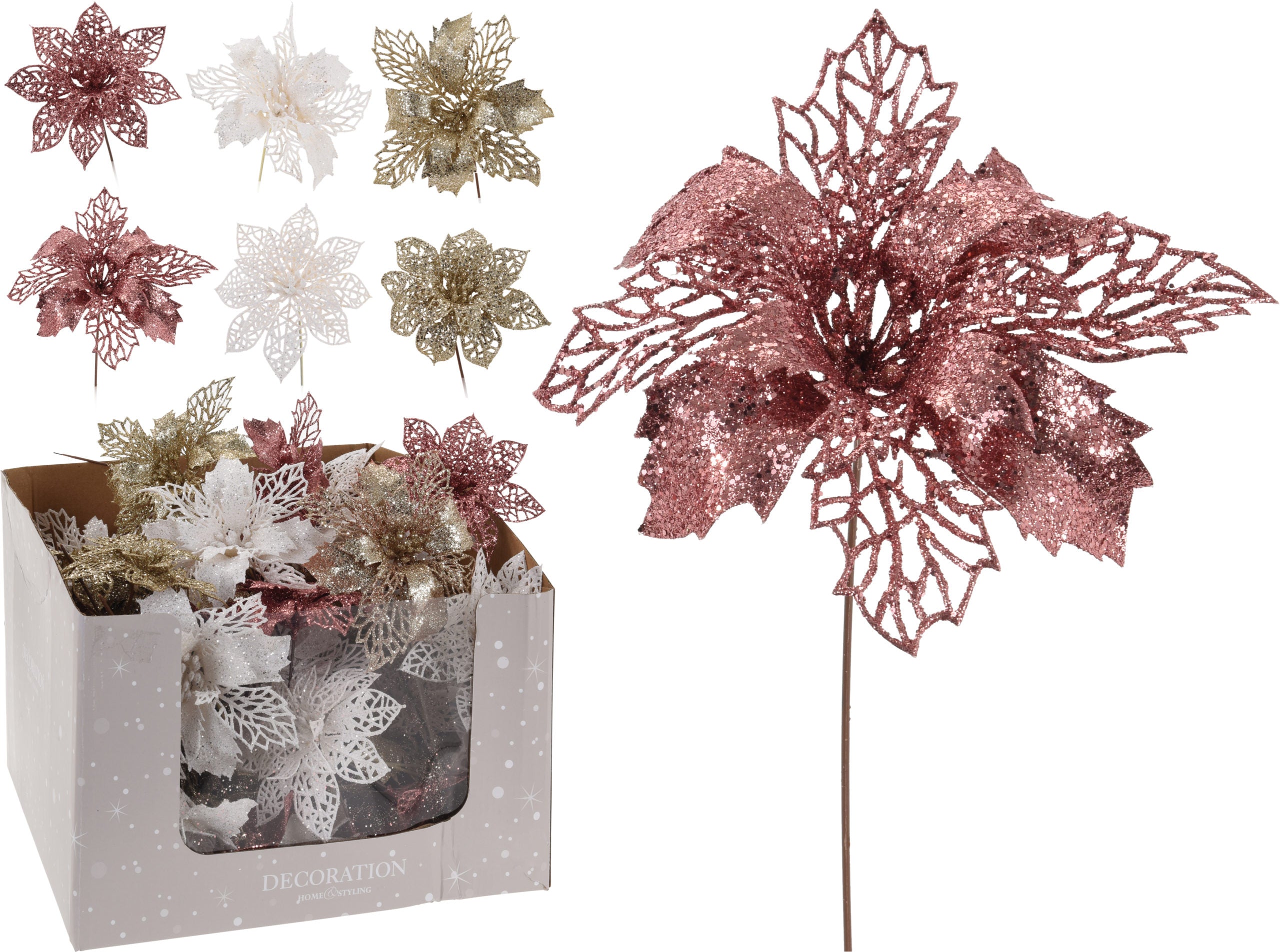 Pick Fiore decorativo da 21 cm per addobbi natalizi e decorazioni festive - DeMatteis.it