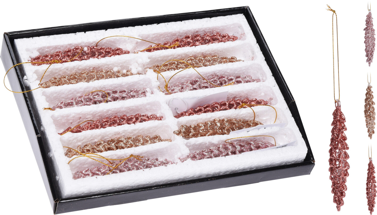 Pendente Goccia Vetro Rosa da 12 cm decorazione ornamentale per interni confezione singola - DeMatteis.it