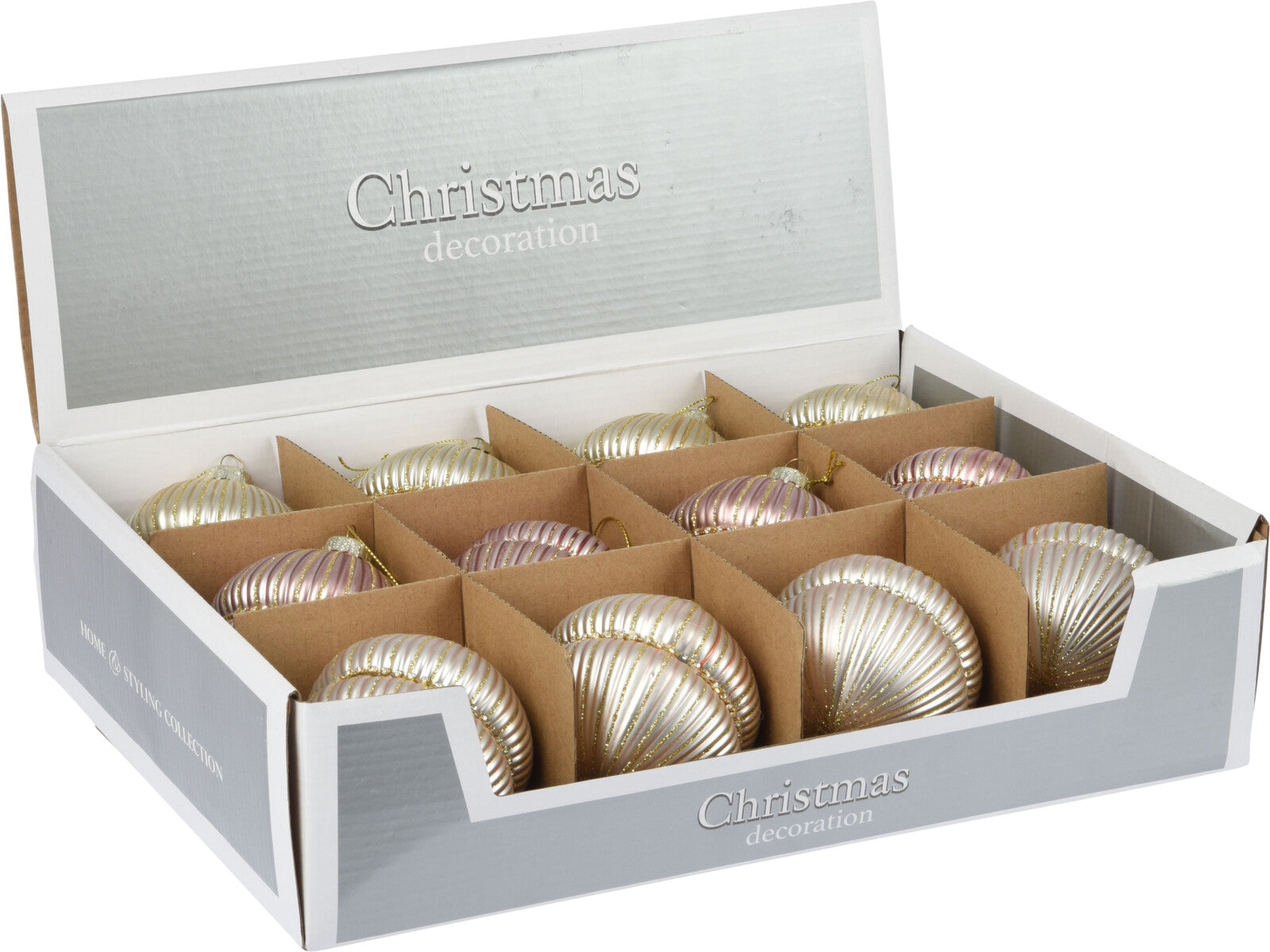 Palla di Natale con decorazione a rilievo diametro 8 cm per addobbi natalizi - DeMatteis.it