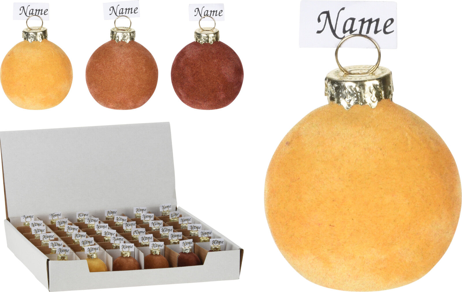 Palla segnaposto ambra decorativa per tavola diametro 4 cm singolo pezzo - DeMatteis.it