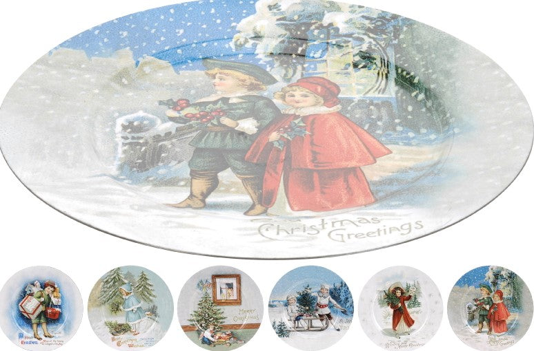 Sottopiatto Scena Natalizia diametro 33 cm per decorazione tavola natalizia - DeMatteis.it