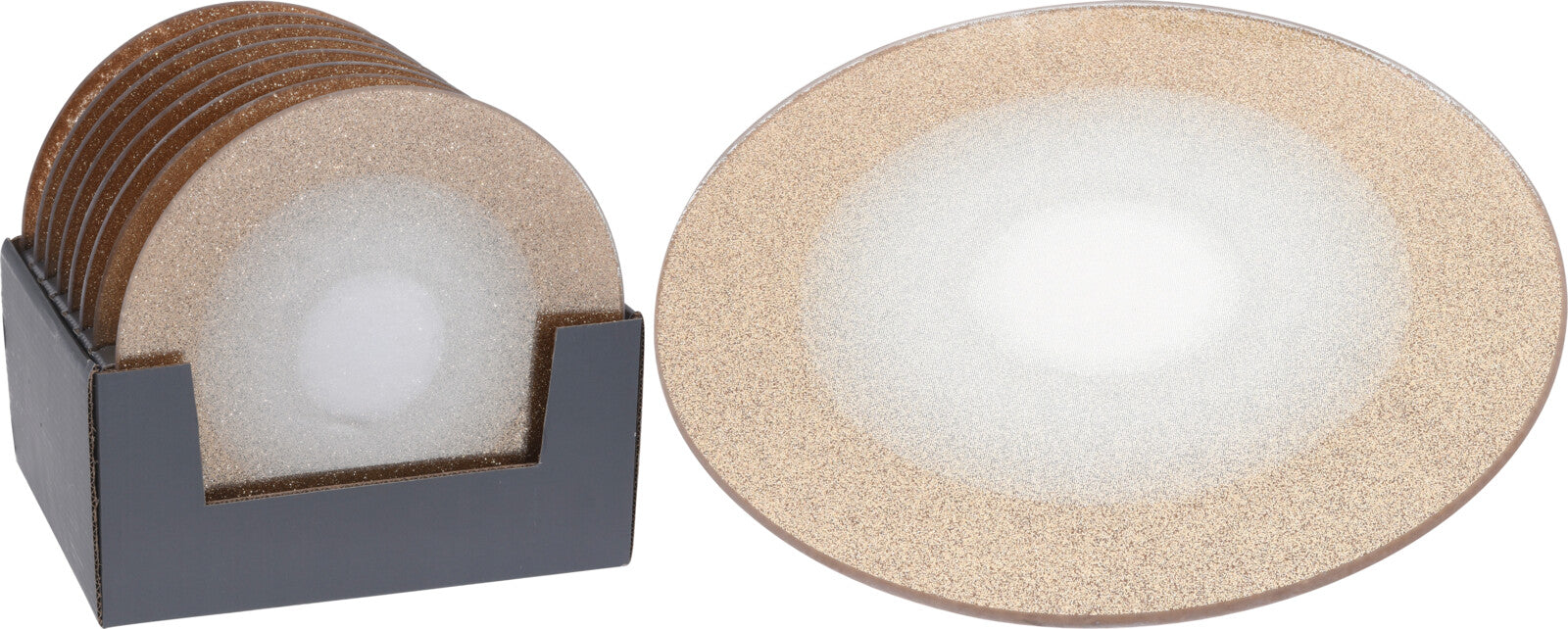 Piatto Vetro 2 0Cm Oro Glitter