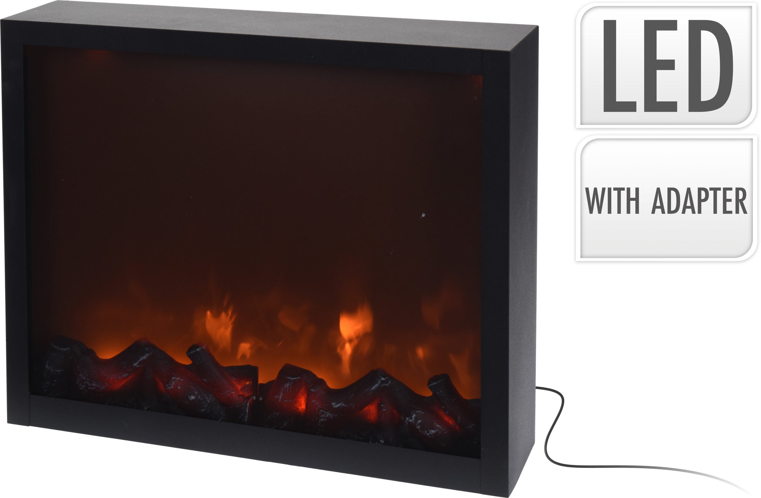 Camino Led 35 cm elemento decorativo per arredamento con illuminazione LED e adattatore incluso - DeMatteis.it