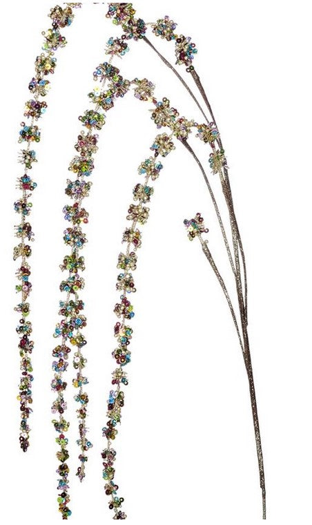 Amaranto Su Stelo Multicolore Con Glitter 115,5 cm decorativo artificiale per composizioni floreali - DeMatteis.it