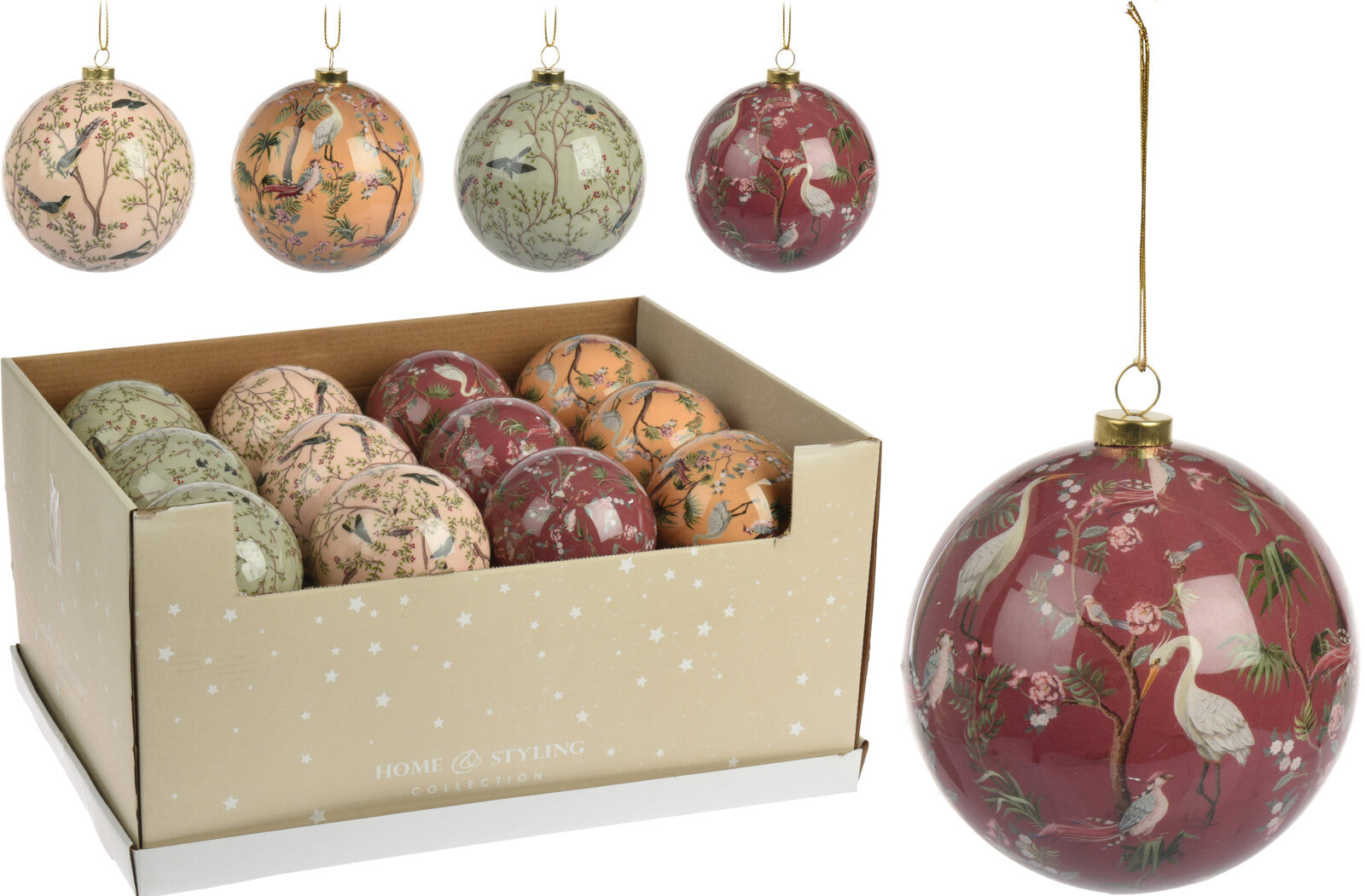 Palla di Natale diametro 10 cm decorazione uccellini ornamento natalizio per albero - DeMatteis.it