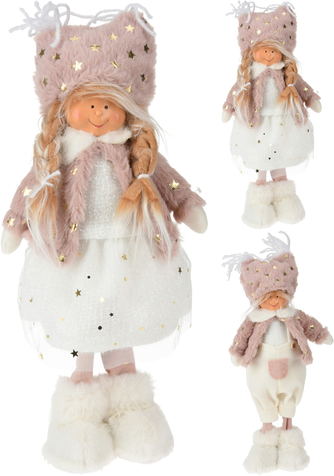 Pupazzo di stoffa seduto decorativo altezza 37 cm per bambini e collezione - DeMatteis.it