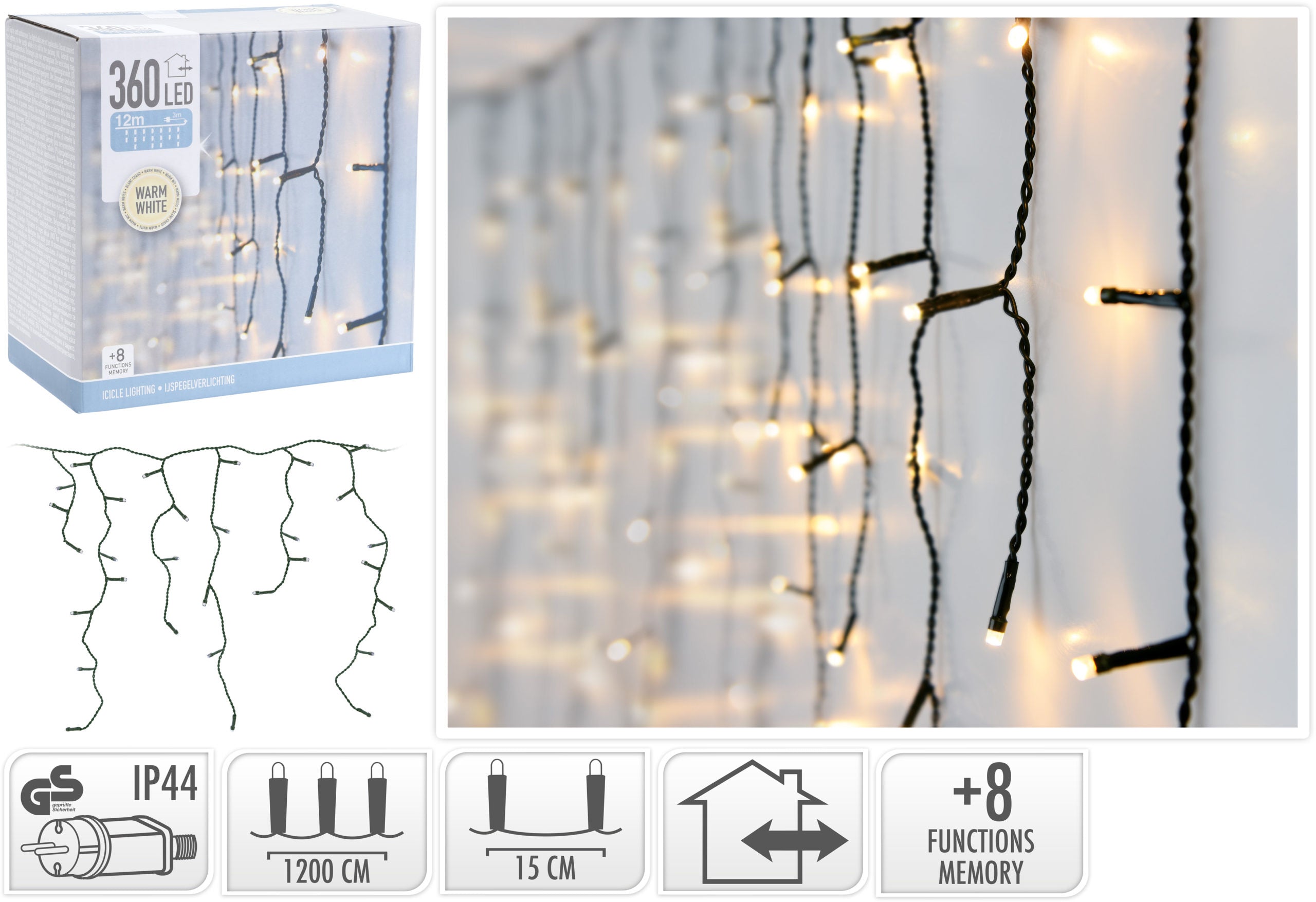 Tenda Luminosa 360 Led Bianco Caldo