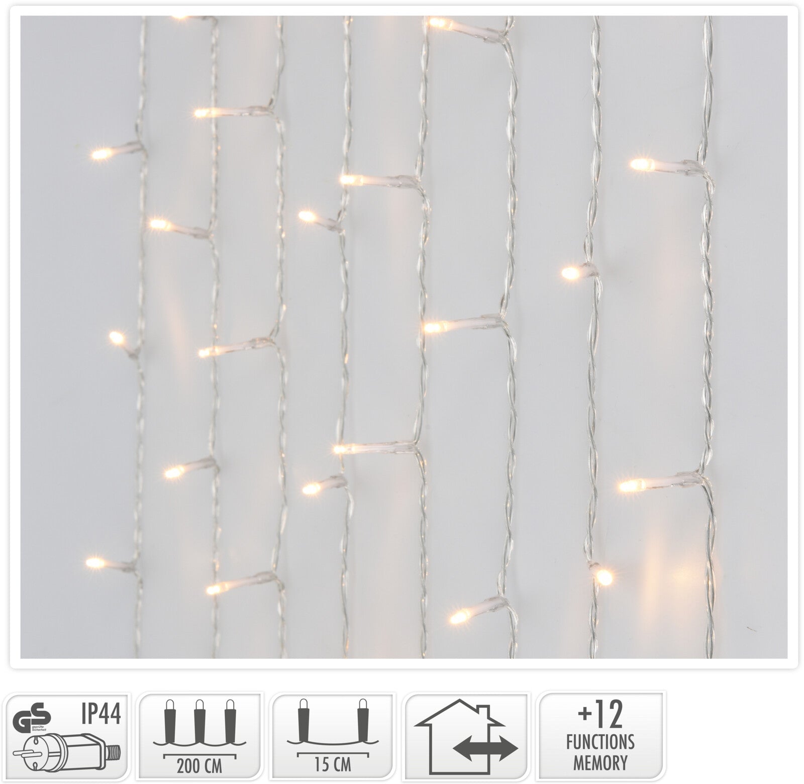 Tenda Luminosa 240 Led Bianco Caldo