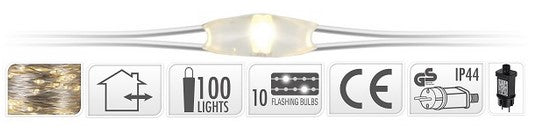 Luci Di Natale Microled 100 Warm White catena luminosa decorativa da 100 led per decorazioni natalizie - DeMatteis.it