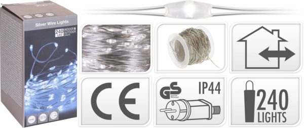 Luminaria 240 Microled Cool White decorazione natalizia con 240 luci LED per illuminazione festiva - DeMatteis.it