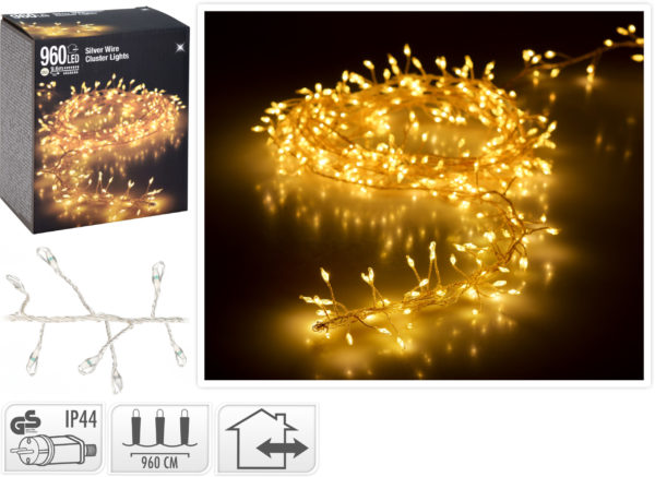 Luci Di Natale Led 960 Warm Lights per decorazione natalizia con 960 led a luce calda - DeMatteis.it