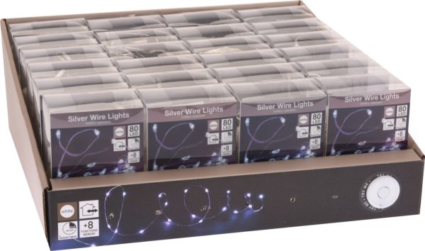 Luminaria Di Natale Led 80 Cool White catena luminosa decorativa natalizia con 80 luci led bianche - DeMatteis.it