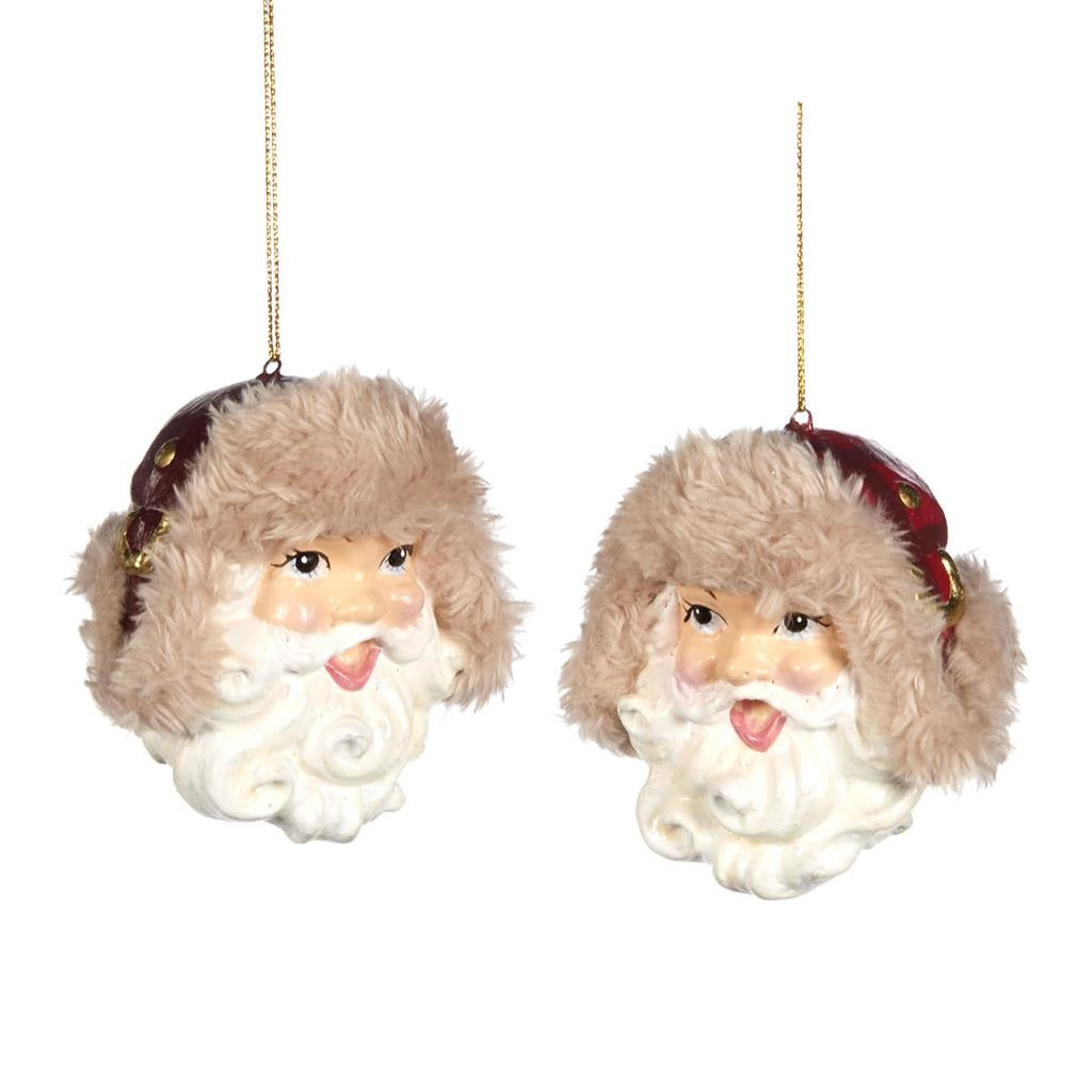 Pendente Furry Country Hat Santa decorazione natalizia stile country altezza 7,6 cm - DeMatteis.it