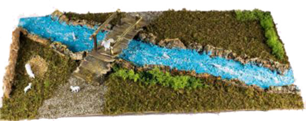 Base Con Fiume Per Presepe ambientazione natalizia con corso d'acqua per allestimenti presepe artigianali - DeMatteis.it