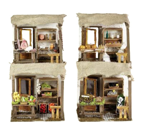 Bottega Presepe ambientazione artigianale italiana per presepe tradizionale con personaggi e accessori - DeMatteis.it