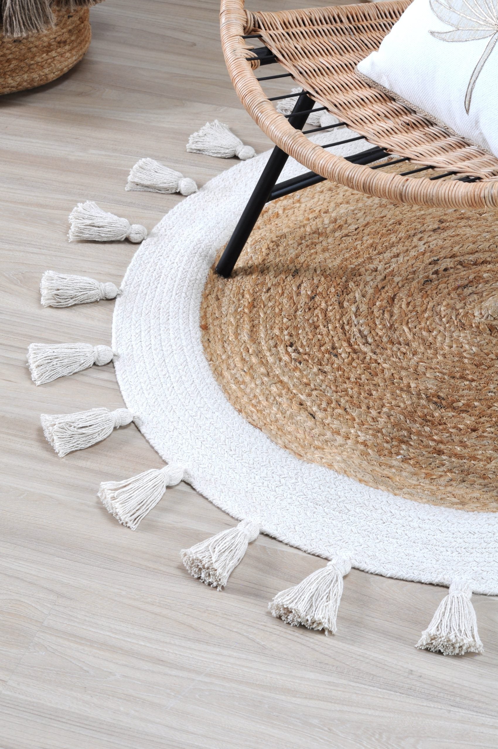 Tappeto Juta E Cotone Maldive D 90 Cm